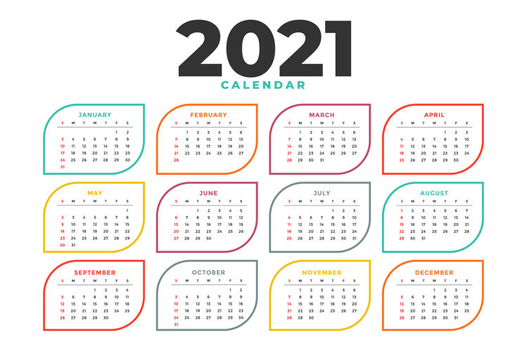 日历清洁新年日历模板表格4月11月