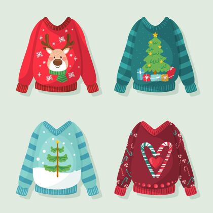 季节手绘难看毛衣系列传统圣诞节毛衣