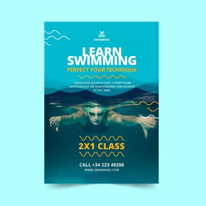 传单游泳是生活类传单模板游泳课程模板