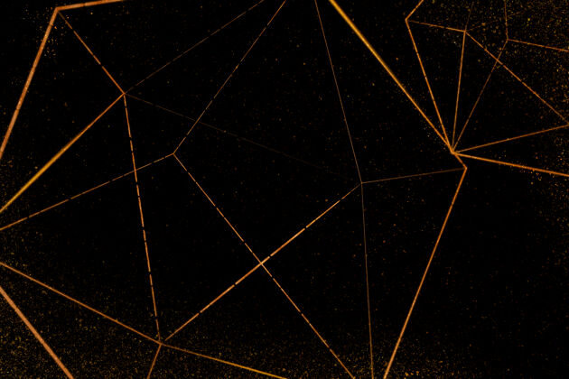 通讯黑色的铜二十面体图案几何闪光插图