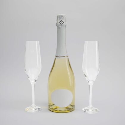 庆祝带模型的香槟瓶瓶子庆祝新年快乐