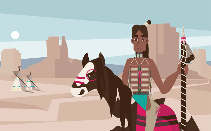 动物美洲印第安人骑马力量印第安人图形