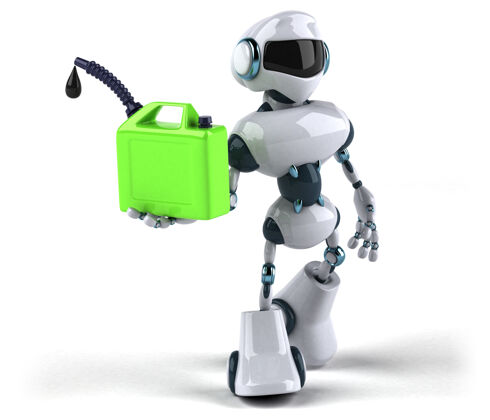 能源机器人绿色自动化卡通