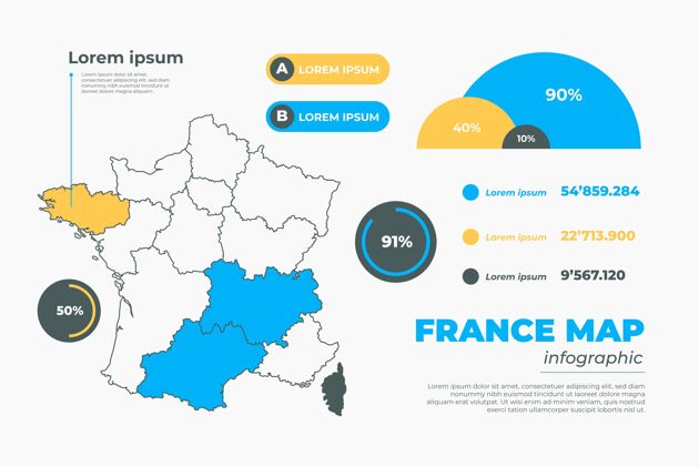 线性线性法国地图信息图信息图国家信息